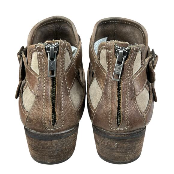 UGG Women’s Patsy Brown Leather Buckle Ankle Boot Size US 9.5 - Picture 8 of 11